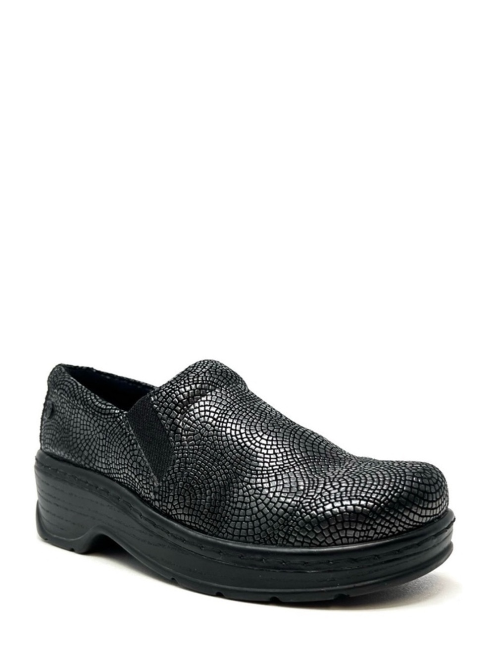 Klogs Naples Clogs Women’s Size 7 Black and Gunmetal Silver Mosaic Shadow EUC